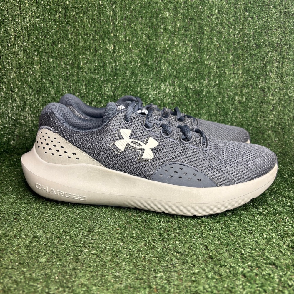 Under Armour Charged Surge 4 Mesh Lightweight Athletic Running Shoes Grey Men 11